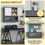 Armoire de rangement murale en métal de 29,5 po de largeur avec serrure et tablette ouverte, coffre à outils flottant robuste avec tablette réglable pour garage, atelier et atelier de réparation automobile, noir-721707059
