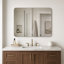 Miroir de salle de bain 30 po x 40 po sans cadre arrondi sans cadre en verre argenté sans cuivre