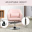HOMCOM Stylish Retro Linen Swivel Tub Chair Steel Frame Cushion Seat Pink
