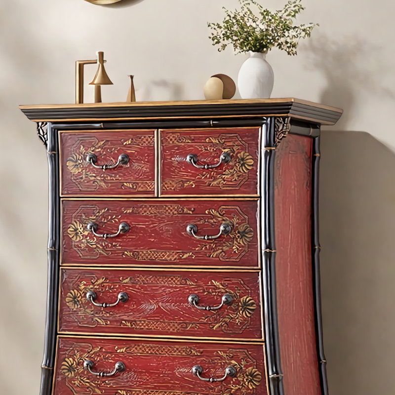 Commode d'appoint simple en bois massif rétro