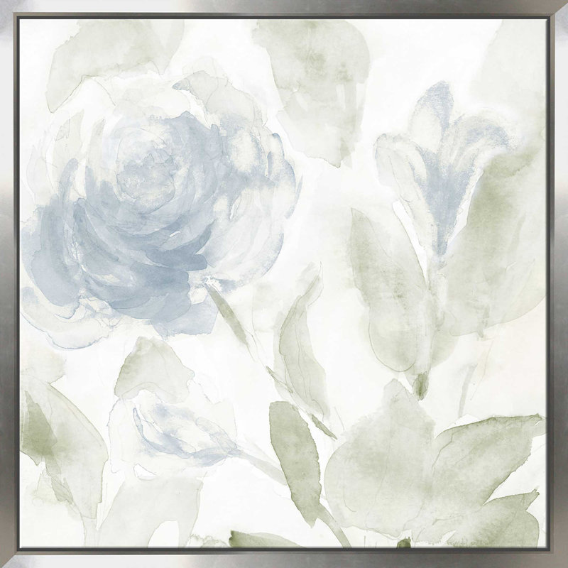 Fin du printemps I - peinture, L 39,5 po x H 39,5 po, Encadrement argenté