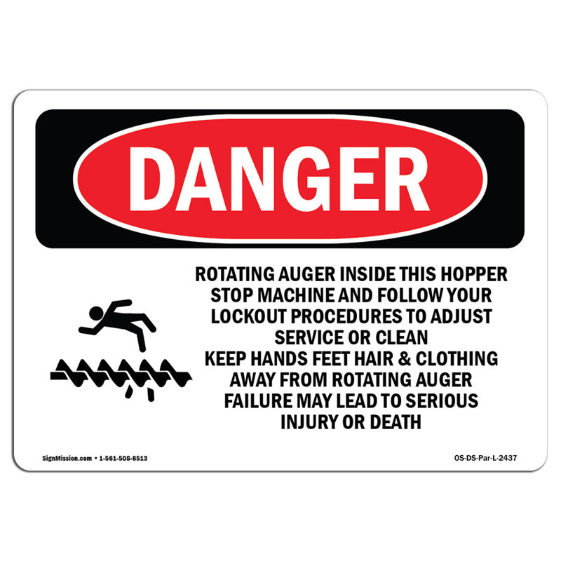 Danger Sign, 12" H x 18" W x 0.1" D