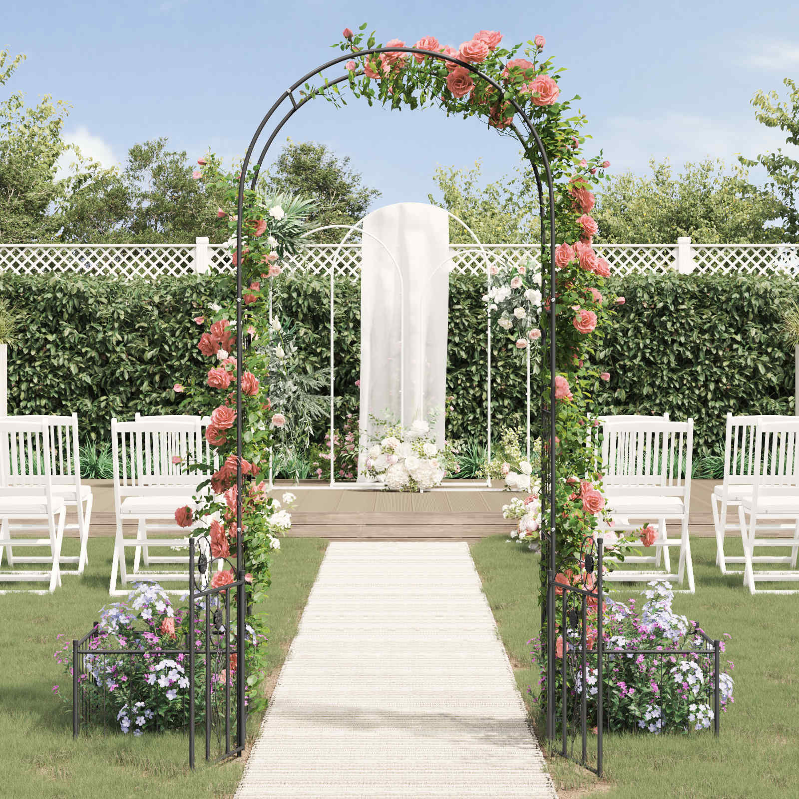 Vidaxl Garden Arch With Lock Structure Modern Outdoor Design Art Metal ...