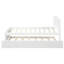 Lit simple avec lit gigogne, blanc - bois massif pour une plateforme de sommeil confortable dans un meuble de chambre à coucher moderne-1773523115