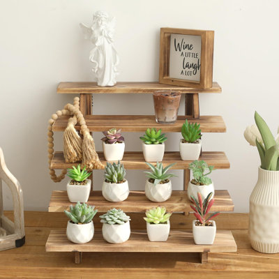 Présentoir à cupcakes rustique en bois à 5 étages pour 30 cupcakes