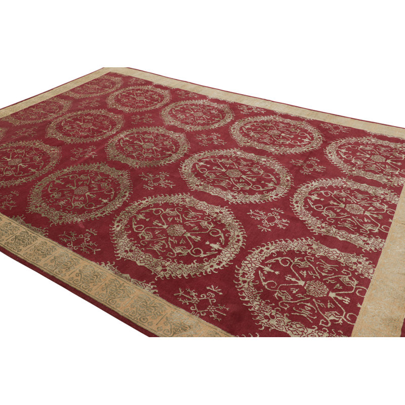 Rug & Kilim’S European Style Rug In Red With Floral Medallions “Catana”