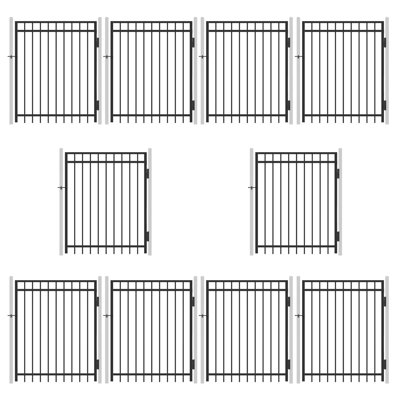 Paquet de 10 barrières de clôture robustes à toit plat 5 pi H x 4 pi l