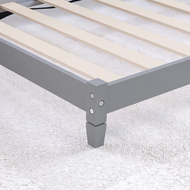 80"X42" Twin Size Wood Coffee Bed, Gray