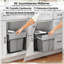Poubelle escamotable 8 gallons, poubelle avec 2 seaux, gris clair