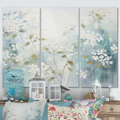 " Blue Tranquil Gardens I " 3 - Pieces