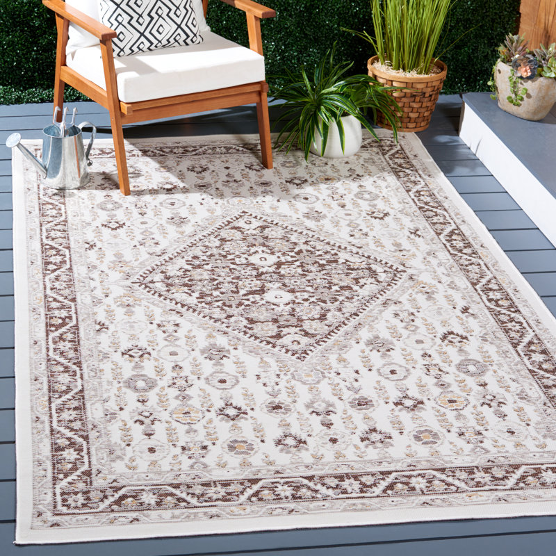 Tapis d'intérieur / extérieur oriental Karrera Sunrise Performance, Rectangle 5 pi 3 po x 7 pi 7 po