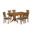 L'ensemble de table de cuisine 9 pièces comprend une table de salle à manger rectangulaire avec feuille papillon et 8 chaises de salle à manger rembourrées en tissu de lin, 40 x 78 pouces, brun selle-131643454-131643455-131643459