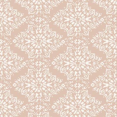 Lady Charlotte Timbre Damask 10' L x 25" W Peel and Stick Wallpaper Tile