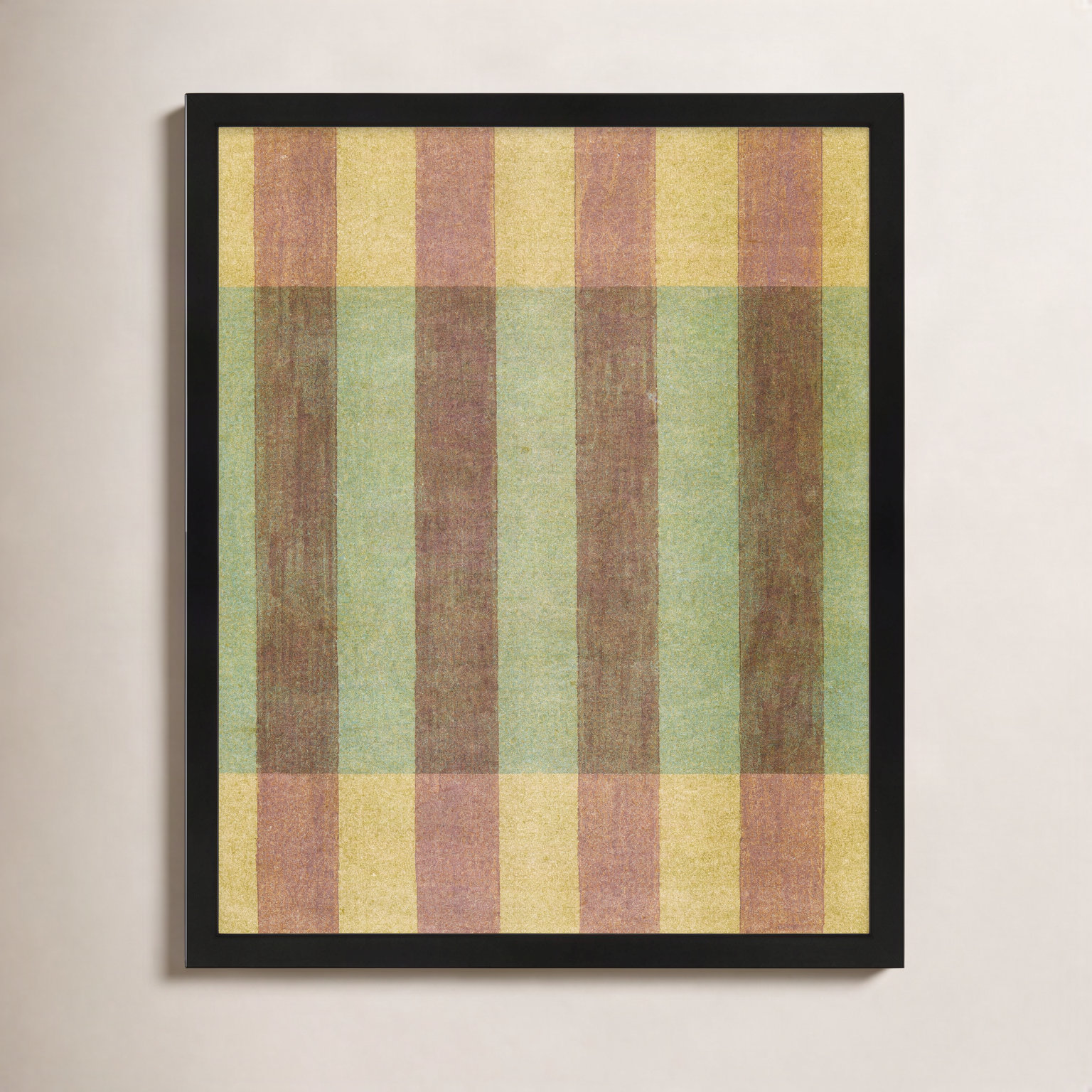 Mauve+Stripe by Mo Neuharth - Framed Wall Art, 38" H x 30" W, Framed Print without Mat, Black