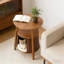 Table de bout ronde 2 en 1 en bois naturel pour chat