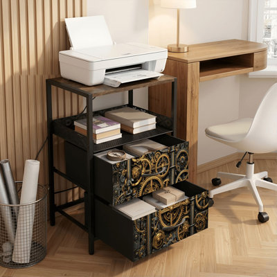 Table de chevet 2 tiroirs avec station de charge, table de chevet de chambre à coucher avec ports USB et prises USB