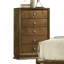 Meuble de chambre style transitionnel 1 pièce commode 5 tiroirs queue d'aronde en métal