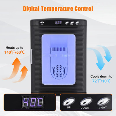 Incubateur de 25 L, laboratoire portatif de science des reptiles, température contrôlée de 10 ° C à 60 ° C pour les petits reptiles, refroidisseur et chauffage numérique, Incubateur 12v / 110v