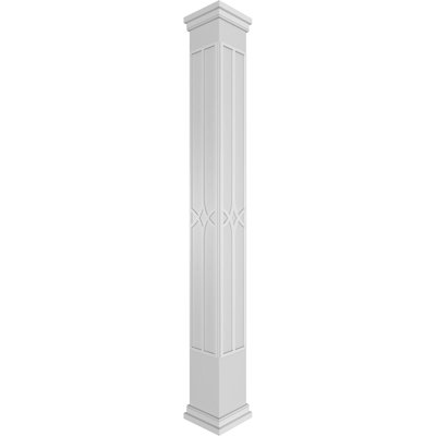 Craftsman Classic Cedar Park Square Non-Tapered with Prairie Capital & Prairie Base Fretwork Column