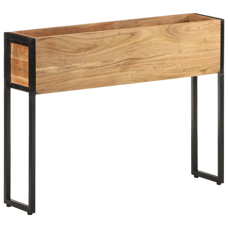 Planter Solid Acacia Wood, Brown, 26.77" H x 23.62" W x 7.87" D