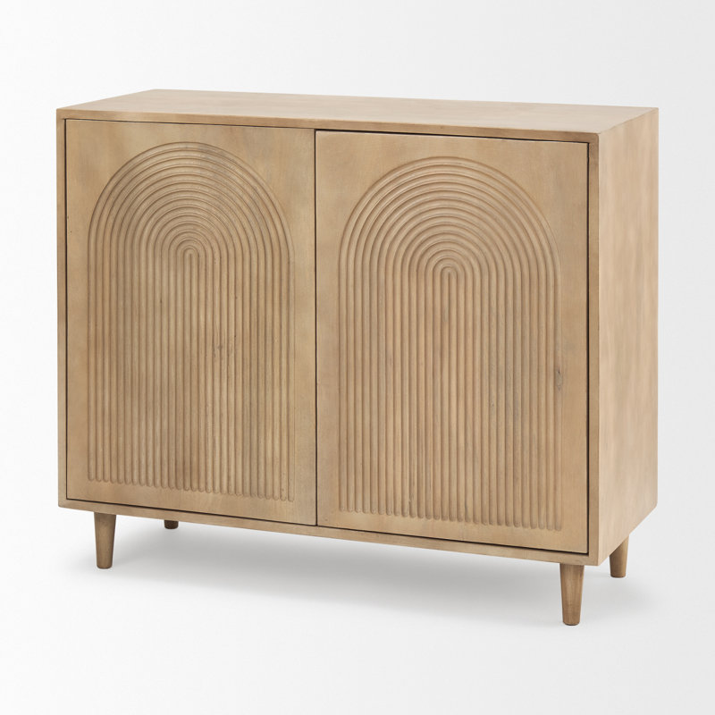 Solid Wood Accent Cabinet, Light Brown