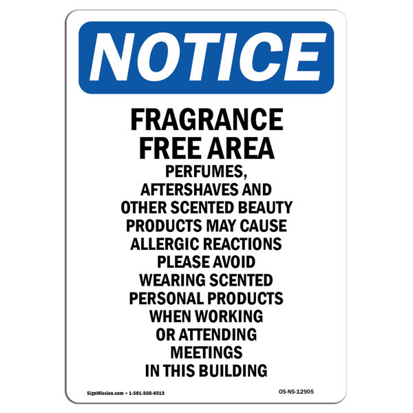 SignMission Fragrance Free Area Perfumes Sign | Wayfair