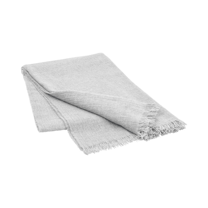 MERINO Wool Throw Blanket, Light Gray