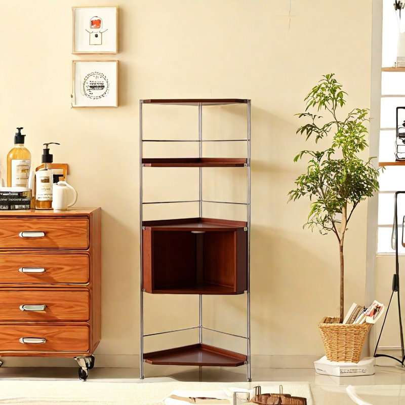 Belle bibliothèque simple et exquise, Marron foncé
