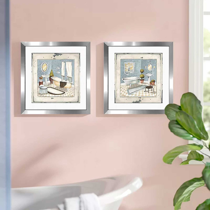 " Blue Bath " 2 - Pieces, 16.5" H x 33" W x 1" D, Beige