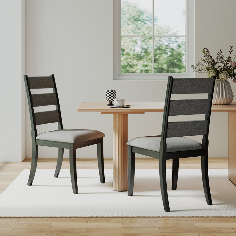 Chaises d'appoint rembourrées en bois massif H 19,5 po, Gris