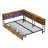 Full Corner Bed Frame With 2 Underneath Drawers And Storage Bookcase,Daybed With Charging Station And LED Light-124579275-124569295