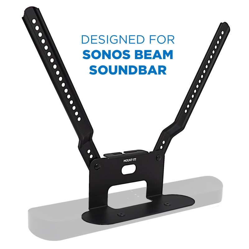 Mount-It! Sound Bar TV Mounting Shelf Compatible Sonos Beam Speaker and VESA Televisions