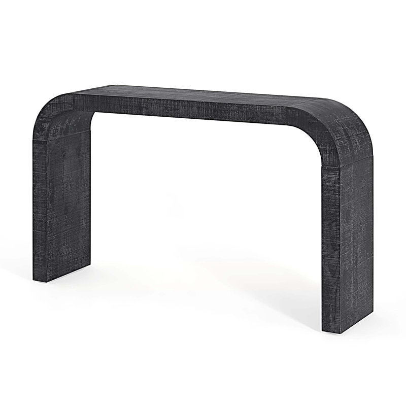 Wood Console Table with Curved Edge
