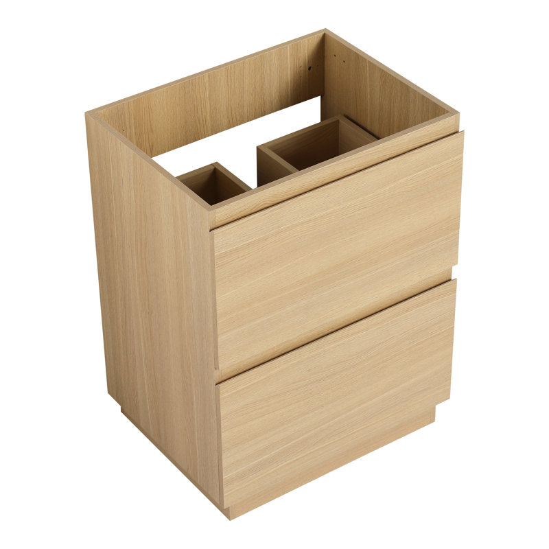 Meuble-lavabo 24 po avec double tiroir - Armoire en bois d'ingénierie aux lignes épurées