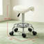 Tabouret de selle réglable en cuir de polyuréthane sur roulettes