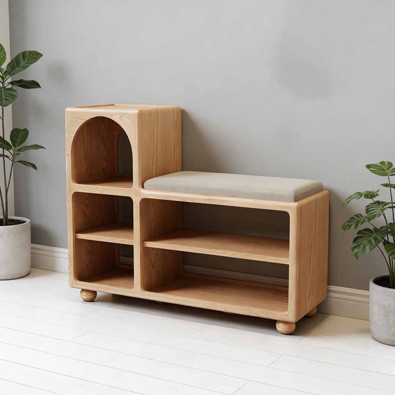 Banc de rangement pour chaussures 9 paires, H 23,62 po x l 31,5 po x P 11,81 po, Brun orangé