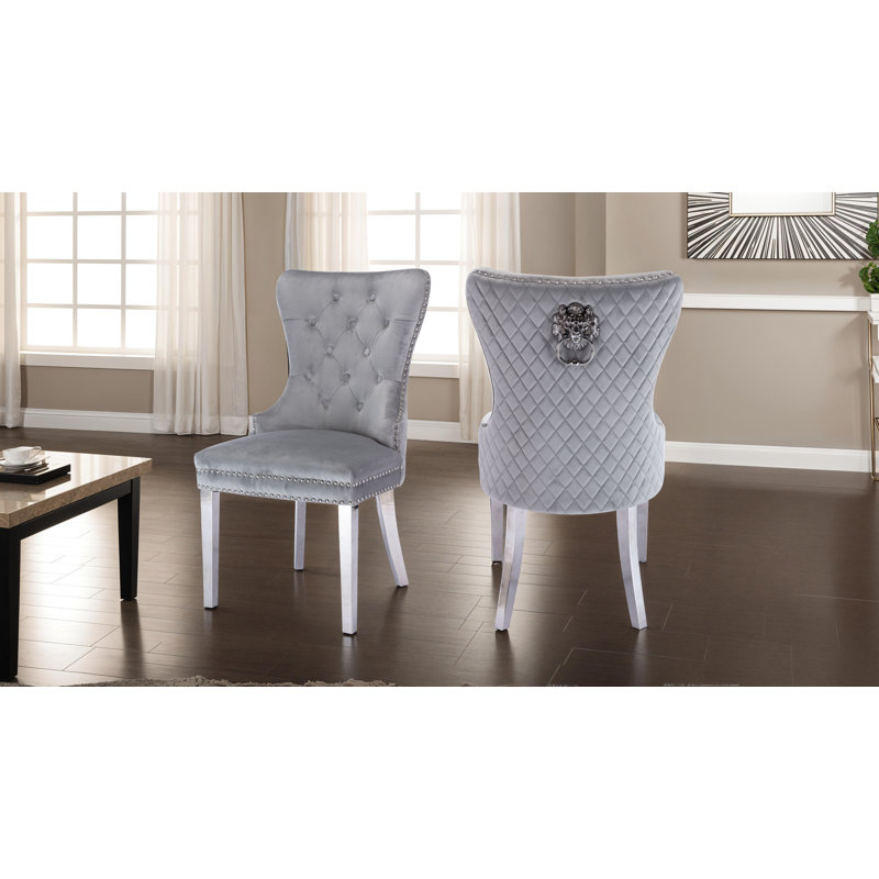 Chaise d'appoint à oreilles Berendt, Gris clair