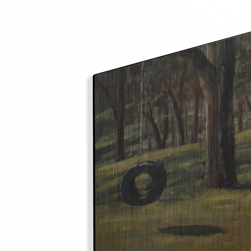  «Tree Tire Swing» par Marian Parsons, art mural en métal, 12 po x 16 po, H 16 po x l 12 po