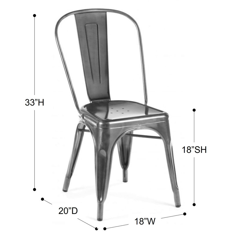 Columbia 18'' H Metal Stacking Side Chair