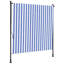 Tissu de polyester extérieur bleu et blanc avec store en acier-122626603-122626605