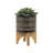 S/2 5/8" GLAZED PLANTER W/ STAND, BLACK