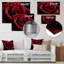 Rose rouge avec gouttes de pluie III - Roses, décoration murale en métal-1643892454