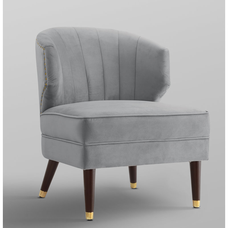 Fauteuil d'appoint en velours Cybele, Gris