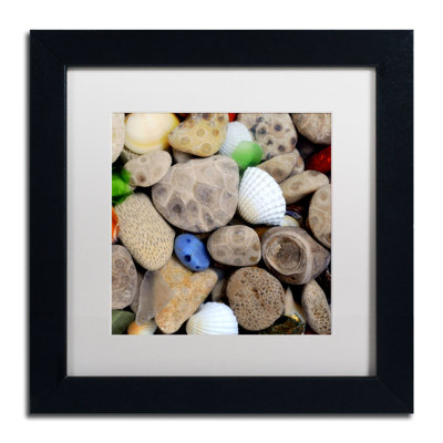 Machen 'PetoskeyStones V' by Michelle Calkins Framed Painting Print