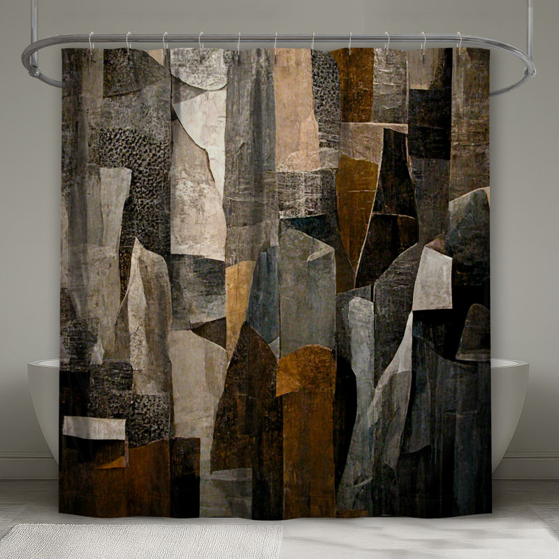 Rideau de douche abstrait - Art Modern Decor, L 70 po x H 93 po