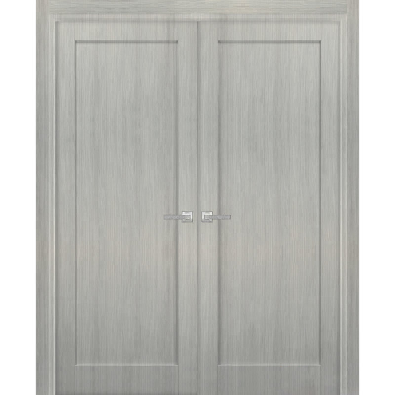 Portes françaises à double panneau avec quincaillerie | Quadro 4111 | Bordures à panneaux | Porte de salle de bain intérieure et robuste