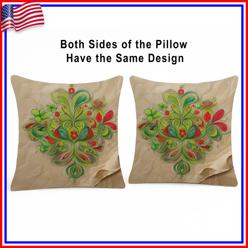Coussins décoratifs floraux à motif abstrait, 26 po x 26 po