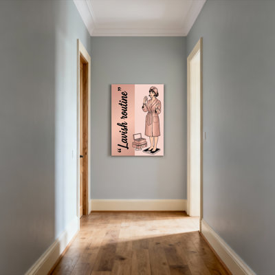 Femme somptueuse en robe avec boîte à bijoux et échelle, reproduction d'art sur toile tendue sur toile, ensemble de 1
