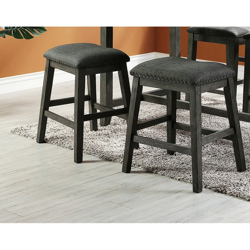Ensemble de 2 tabourets de hauteur de comptoir Modern Modern, Gris, Gris délavé