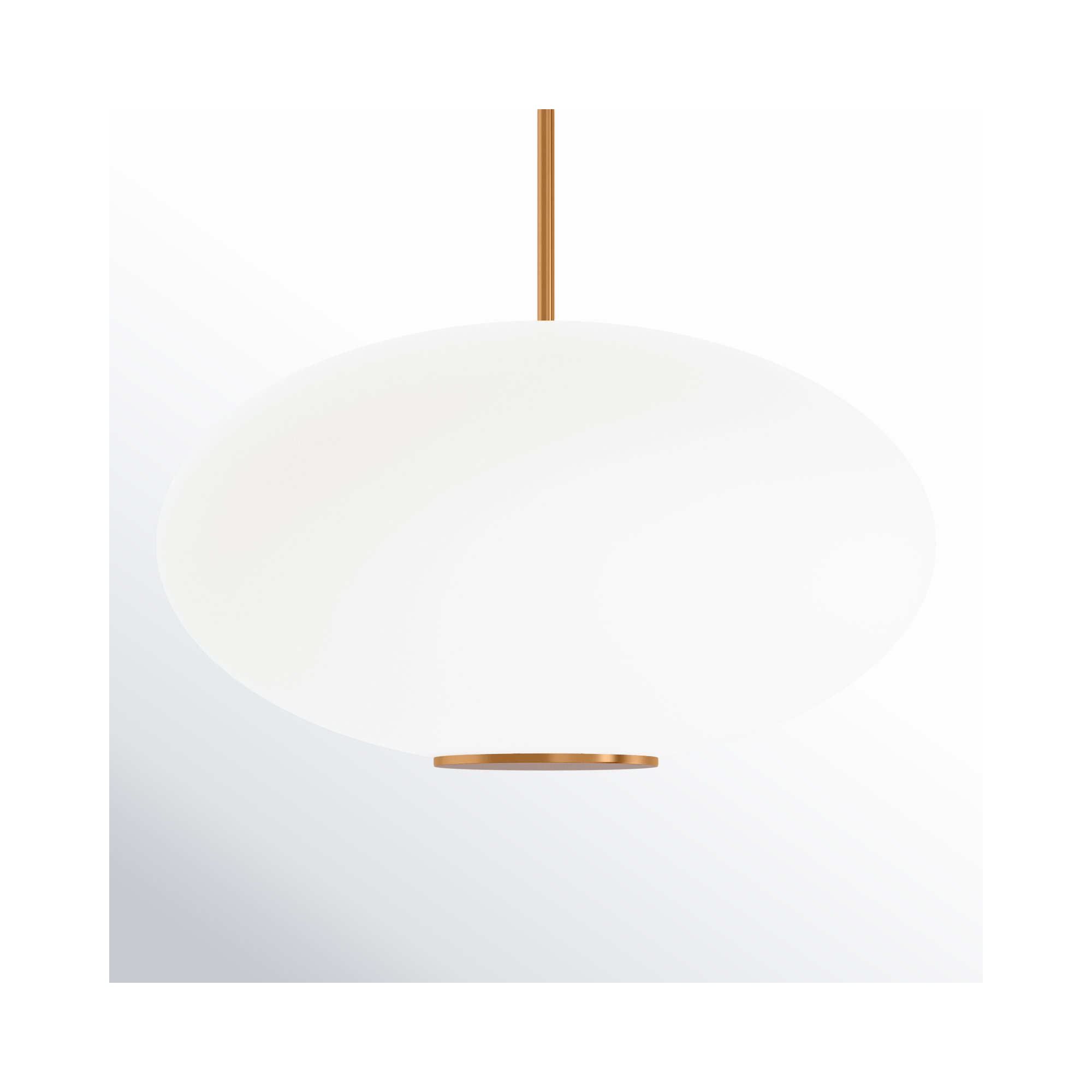 Illusion Dimmable LED Pendant With Oval Shaped Glass Shade, Adjustable Color Temperature, Aged Brass, 3000K